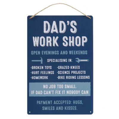 Dads Workshop Hanging Metal Sign