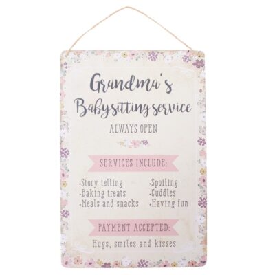 Grandmas Babysitting Service Plaque