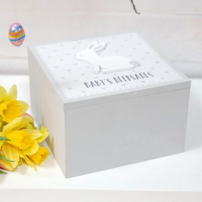 Grey Bunny Baby Memory Box