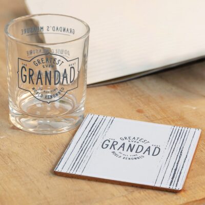 Greatest Grandad Ever Whiskey Glass & Coaster Set