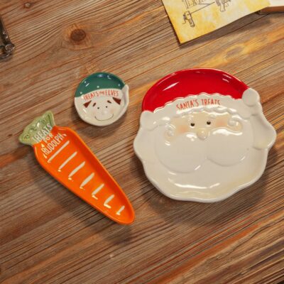 Santa, Elf and Rudolf Christmas Treat Dish Set