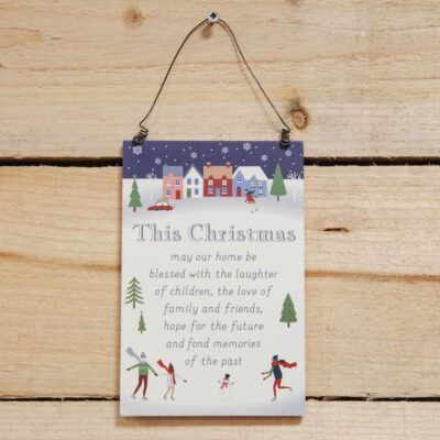 Our Home This Christmas Hanging Plaque