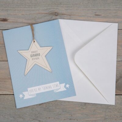 Best Grandad Ever Star Plaque Greeting Card