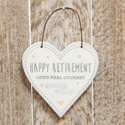 Happy Retirement Heart Plaque