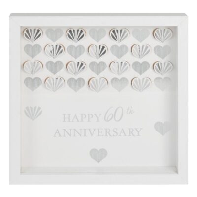 White Framed 60th Anniversary Wall Plaque