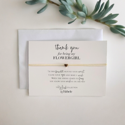 Thank You Flower Girl Wish Bracelet Card