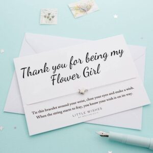 Thank You Flower Girl Wish Bracelet Card