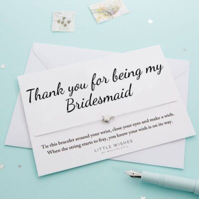 Thank You Bridesmaid Wish Bracelet Card