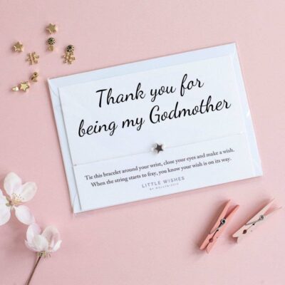 Thank You Godmother Wish Bracelet Card