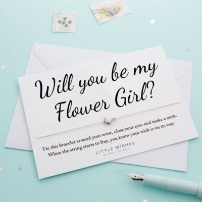 Will You Be My Flower Girl Wish Bracelet Card