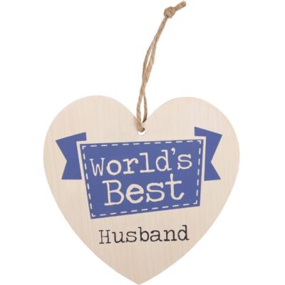 World's Best Husband Hanging Heart Sign