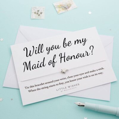 Will You Be My Maid Of Honour Wish Bracelet Card