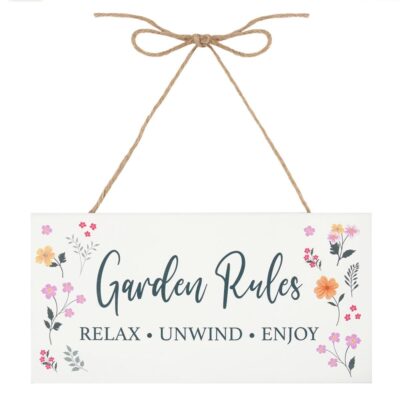 Botanical Garden Rules Hanging Sign
