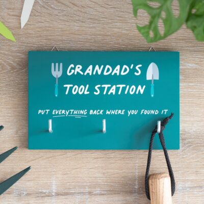 Grandad's Tool Station Wall Hook Plaque
