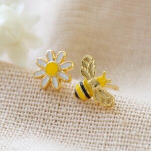 Bee and Daisy Mismatched Earrings
