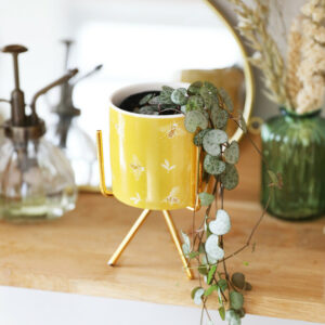 Yellow Bee Print Planter