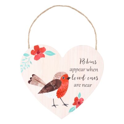 Robins Appear Heart Plaque