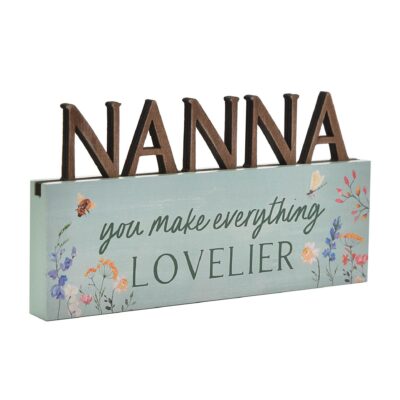 Nanna Letter Floral Plaque