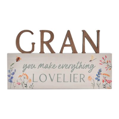 Gran Letter Floral Plaque