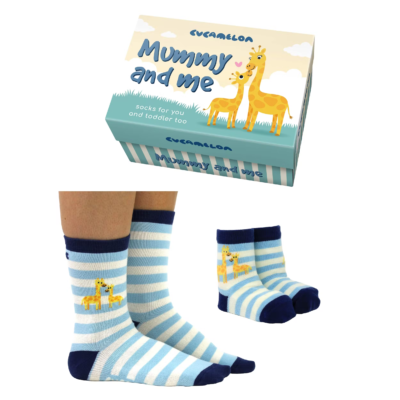 Mummy and Me Toddler Matching Giraffe Socks A matching pair of socks for you and for toddler.