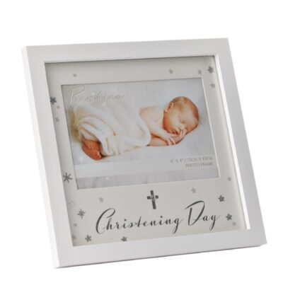 Christening Day Photo Frame With Stars