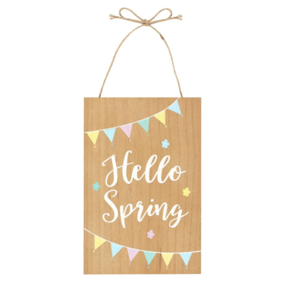 Hello Spring Hanging Plaque