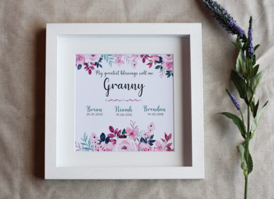 Grannys Blessings Personalised Frame