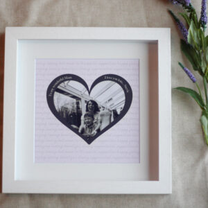 Monochrome Heart Mum Personalised Frame