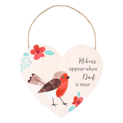 Robins Appear Dad Heart Plaque