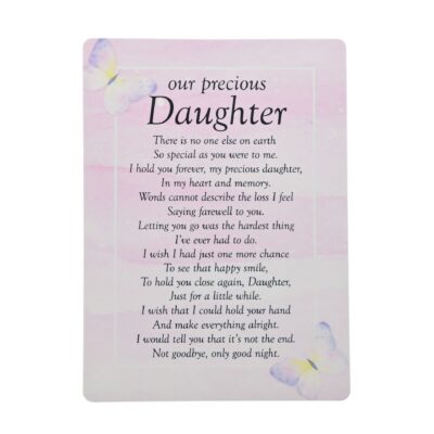 Our Precious Daughter Graveside Memorial Card