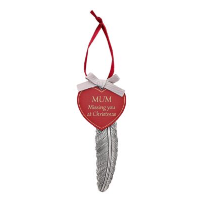 Mum Feather Christmas Memorial Decoration