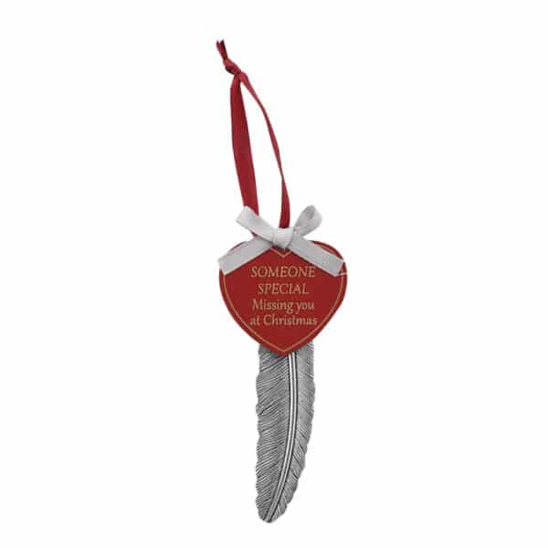 Someone Special Feather Christmas Memorial Decoration