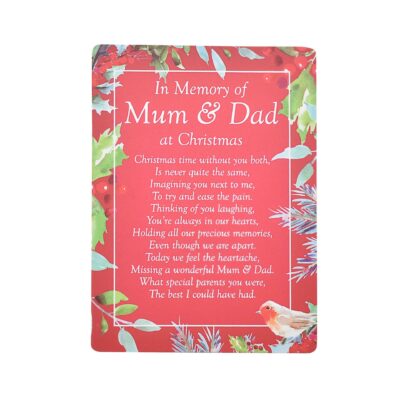 Mum & Dad Christmas Graveside Memorial Card