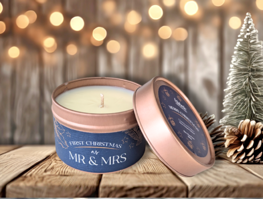 First Christmas As Mr & Mrs Candle