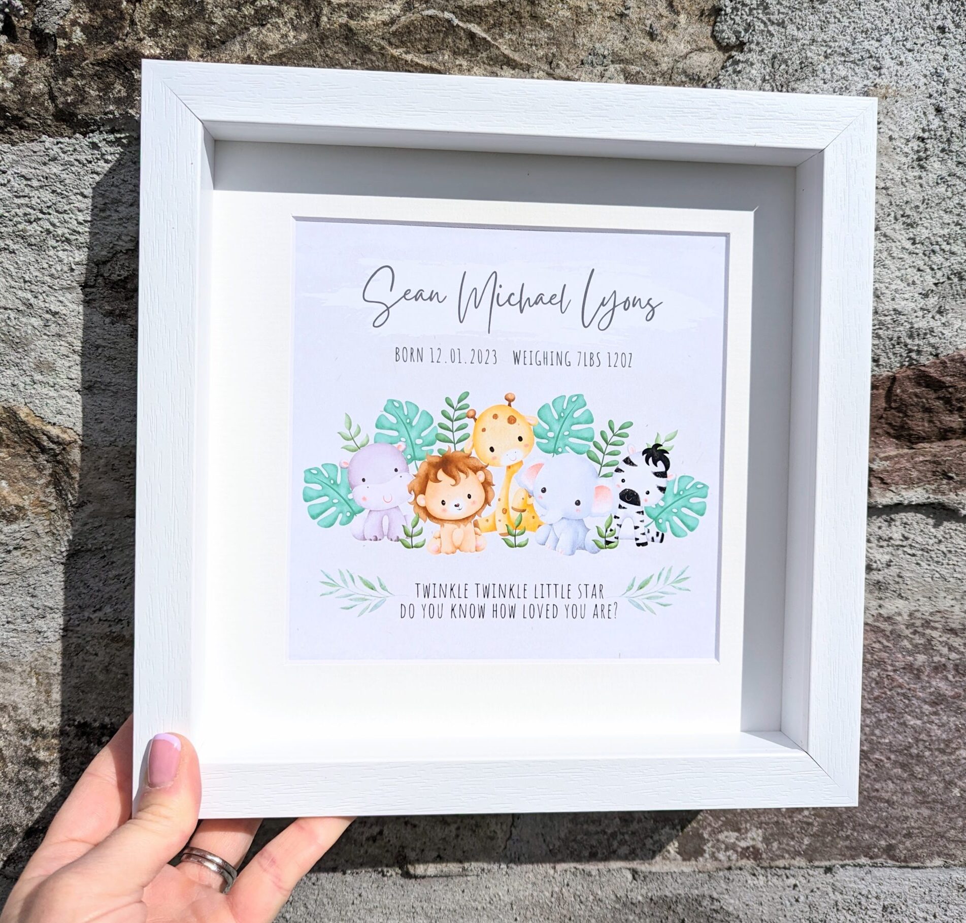 Personalised Animal Baby Frame