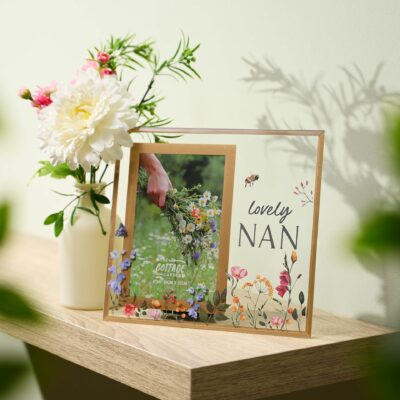 Floral Glass Nan Photo Frame