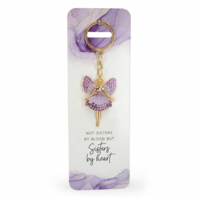 Sisters By Heart Angel Keyring