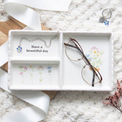 Large Floral Trinket Tray