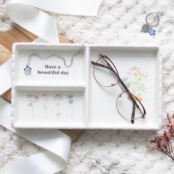 Large Floral Trinket Tray