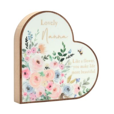 Nanna Floral Heart Mantel Plaque