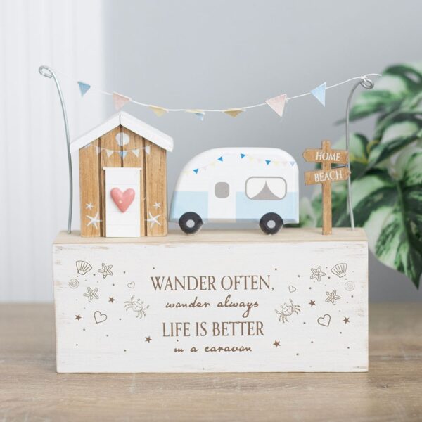 Wander Often Caravan Wooden Plaque