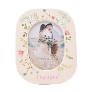 Floral Engagement Photo Frame