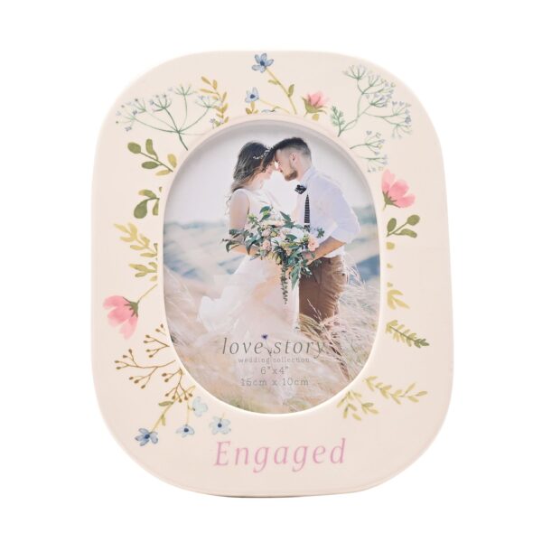 Floral Engagement Photo Frame