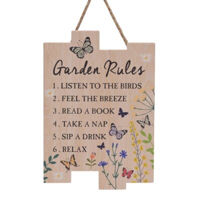 Garden Rules Ceramic Plaque