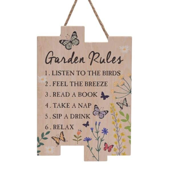 Garden Rules Ceramic Plaque