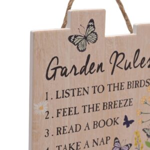 Garden Rules Ceramic Plaque