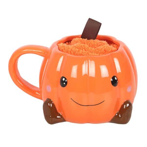 Smiling Pumpkin Mug and Socks Set - Image 3