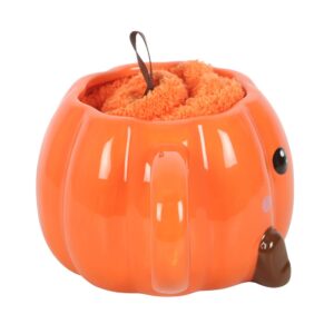 Smiling Pumpkin Mug and Socks Set