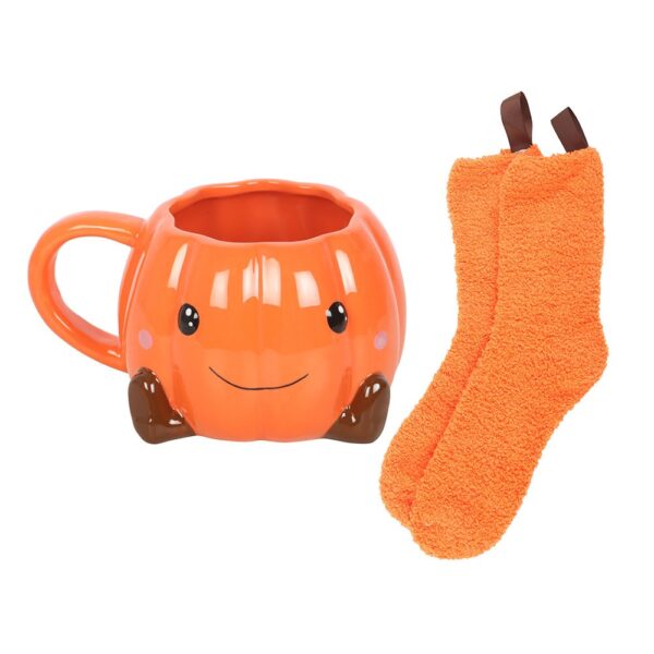Smiling Pumpkin Mug and Socks Set - Image 2