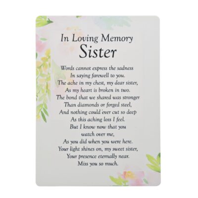 In Loving Memory Sister Graveside Memorial Card